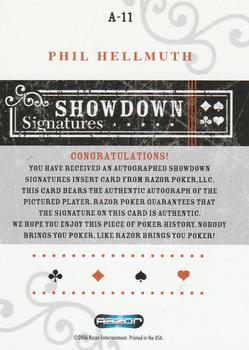 2006 Razor Poker - Showdown Signatures #A-11 Phil Hellmuth Back